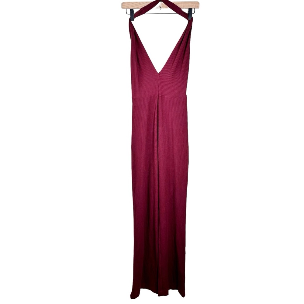 Reformation Berry Halter Jumpsuit Ribbed Low back Small - Picture 6 of 16